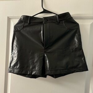 Blackmilk faux leather black shorts